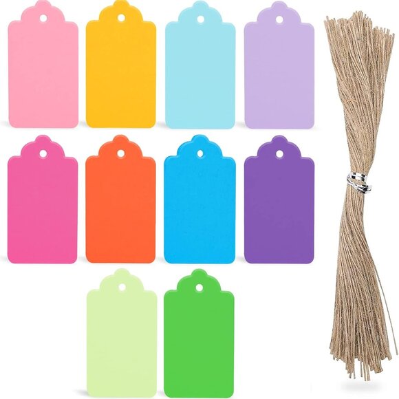 Other - 100 PCS Gift Tags with String Attached, 1.7x2.8 inch Colored Gift Tags for Prese